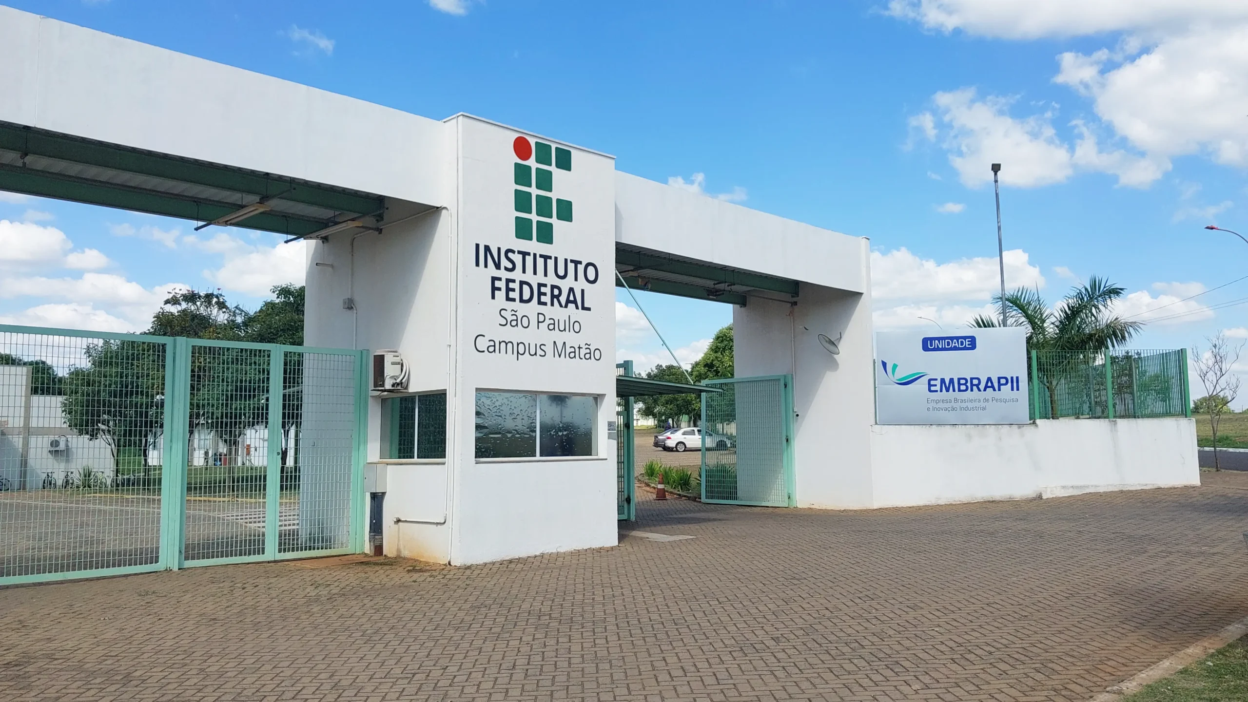 Entrada do campus Matão do IFSP (Comunicação  Unidade EMBRAPII IFSP)
